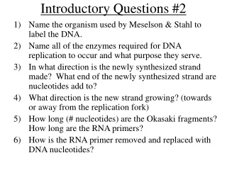 Introductory Questions #2