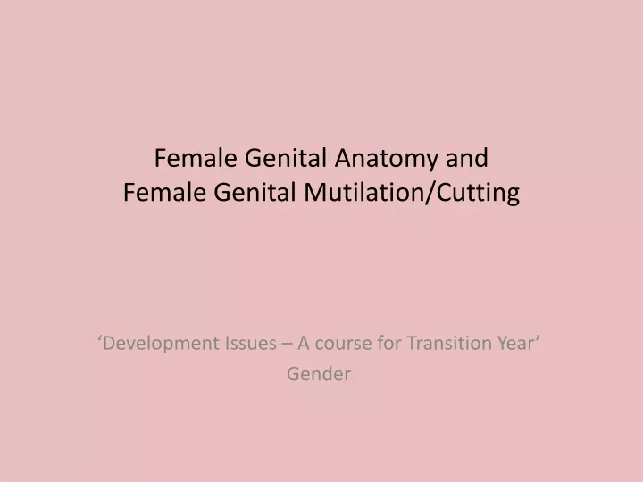 female genital anatomy and female genital mutilation cutting