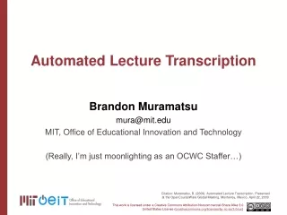 Automated Lecture Transcription