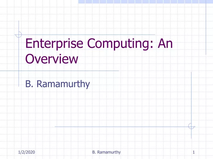 enterprise computing an overview
