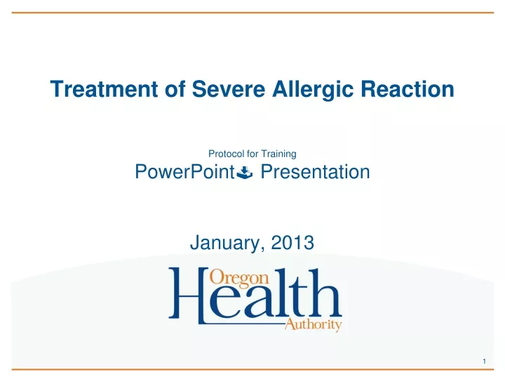 treatment of severe allergic reaction