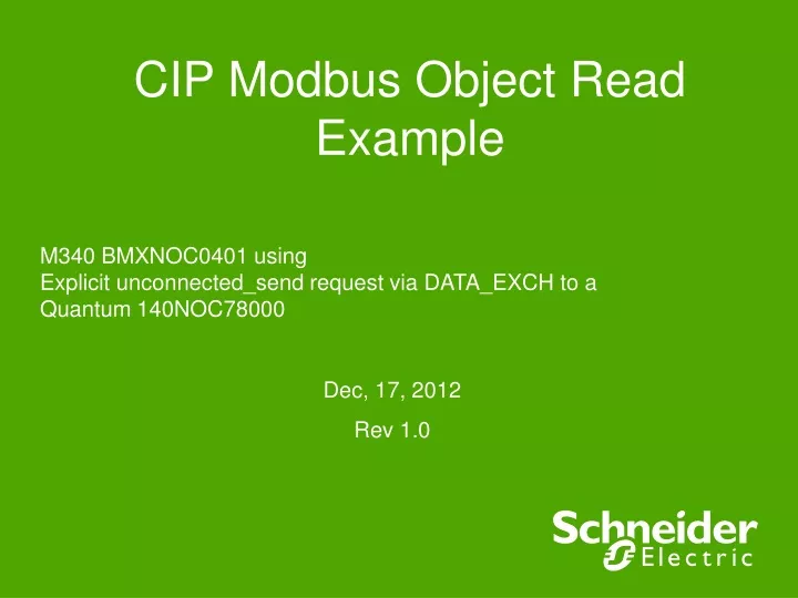 cip modbus object read example