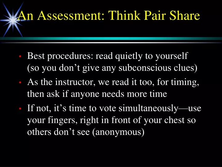 an assessment think pair share