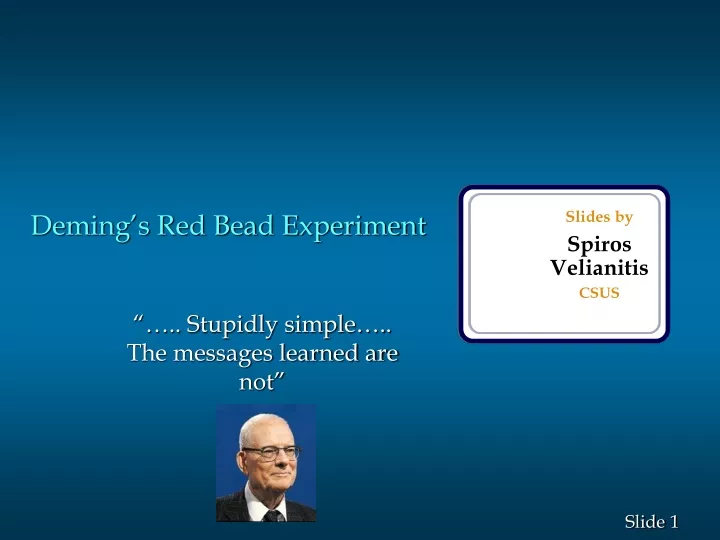 deming s red bead experiment