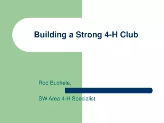 Building a Strong 4-H Club