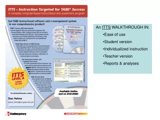 An  ITTS  WALKTHROUGH IN: Ease of use Student version Individualized instruction Teacher version