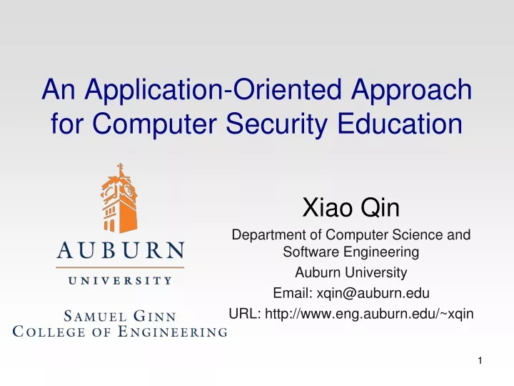 an application oriented approach for computer security education