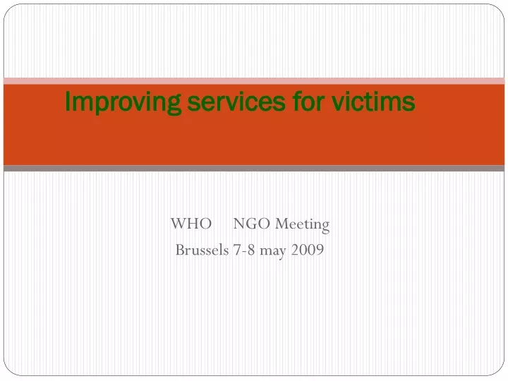 improving services for victims