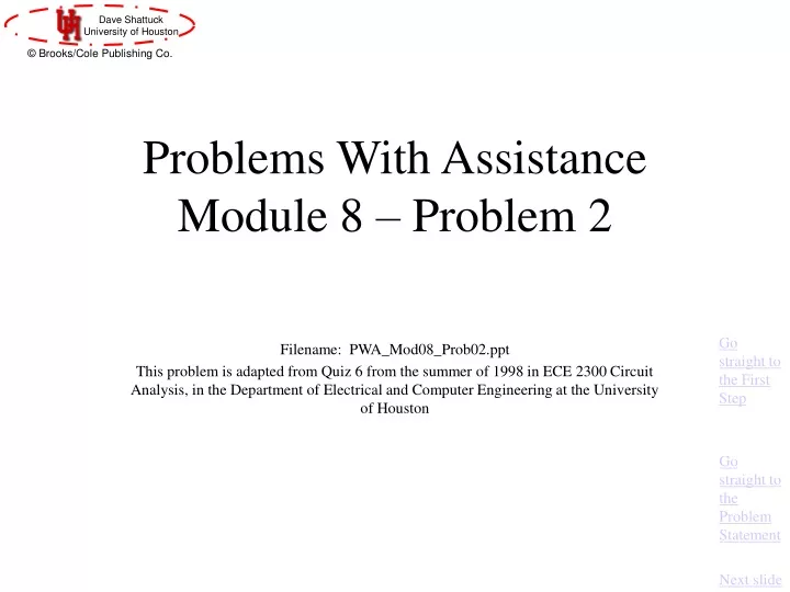 problems with assistance module 8 problem 2