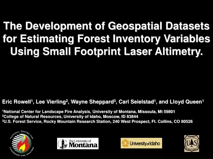 the development of geospatial datasets