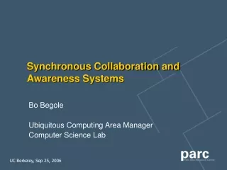 Synchronous Collaboration and Awareness Systems