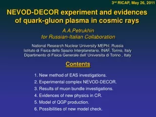 NEVOD-DECOR experiment and evidences  of quark-gluon plasma in cosmic rays