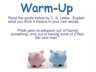 Read the quote below by C. S. Lewis.  Explain what you think it means in your own words.