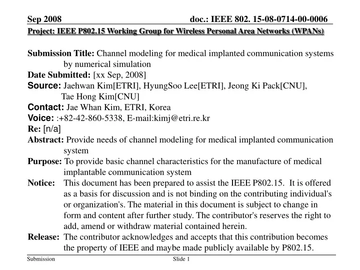 project ieee p802 15 working group for wireless