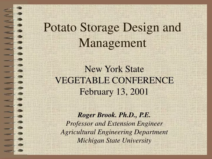 potato storage design and management