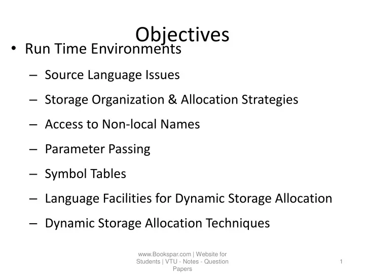 objectives