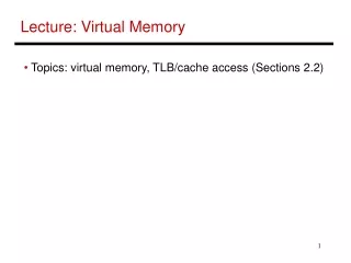 Lecture: Virtual Memory