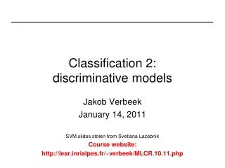 Classification 2:  discriminative models