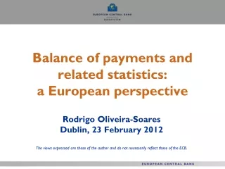 Balance of payments and related statistics: a European perspective