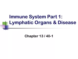 Immune System Part 1: Lymphatic Organs &amp; Disease