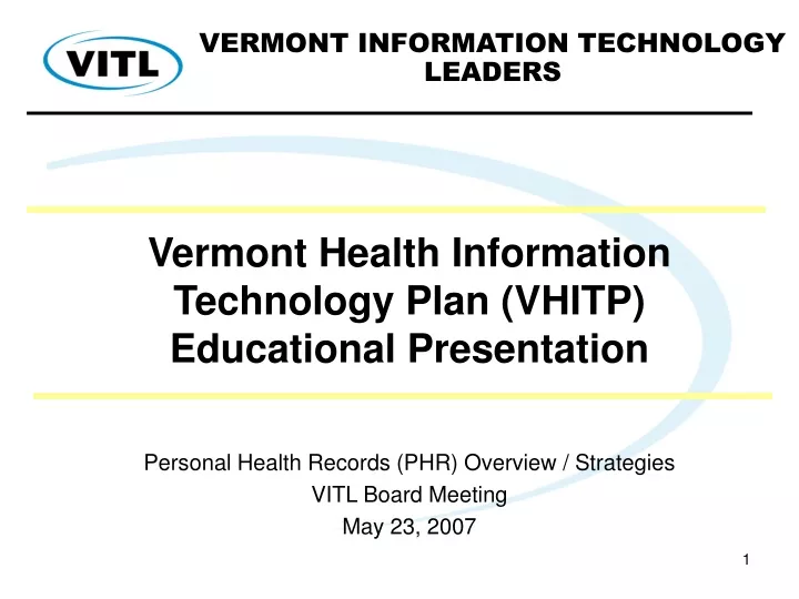 vermont health information technology plan vhitp educational presentation