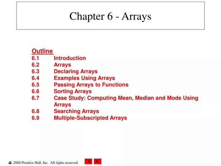 chapter 6 arrays