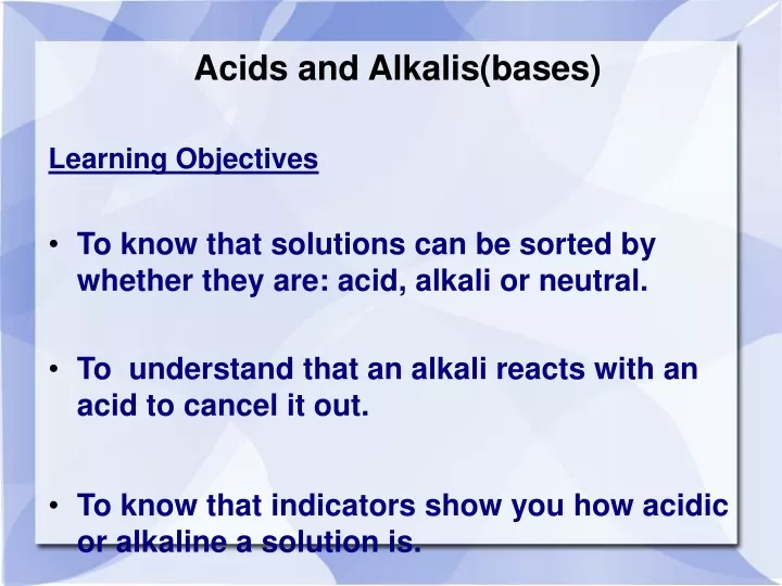 acids and alkalis bases