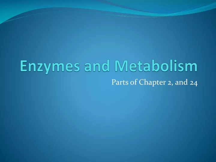 enzymes and metabolism