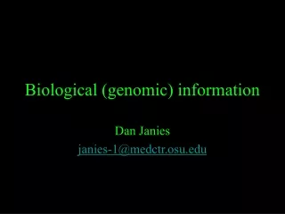 Biological (genomic) information