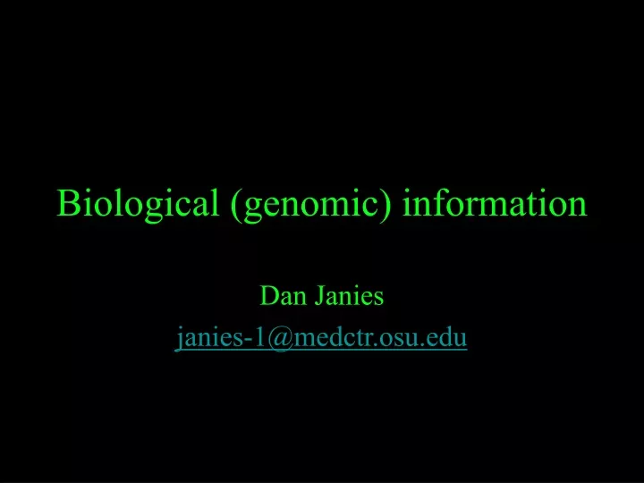 biological genomic information