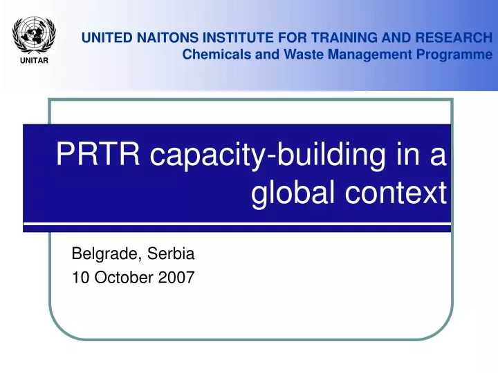 prtr capacity building in a global context
