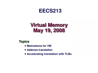 Virtual Memory May 19, 2008