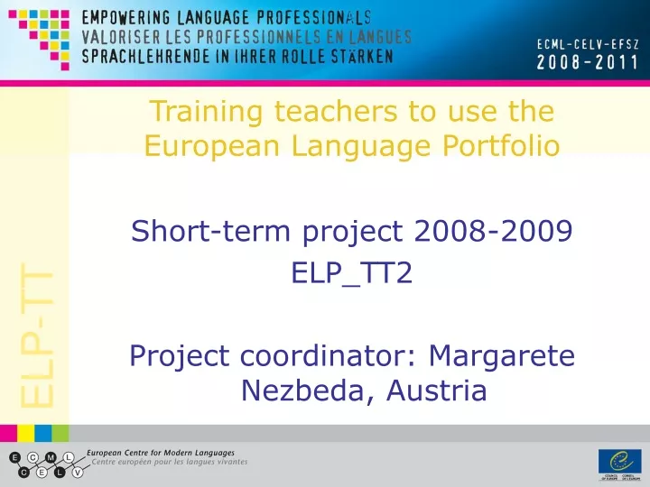 training teachers to use the european language portfolio
