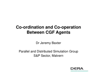 Co-ordination and Co-operation Between CGF Agents