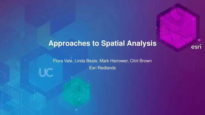 approaches to spatial analysis