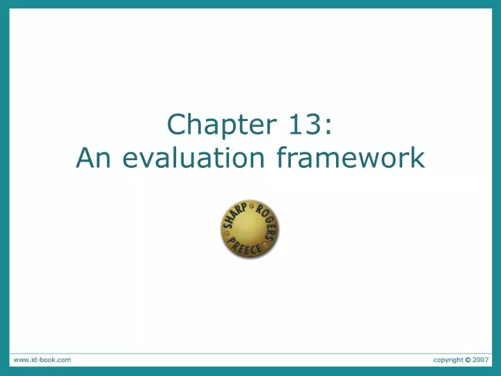 chapter 13 an evaluation framework