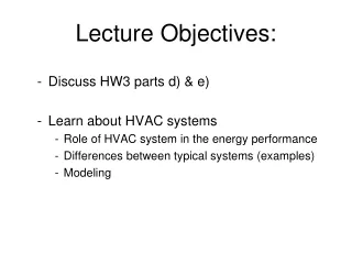 Lecture Objectives:
