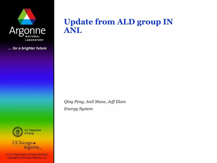 update from ald group in anl