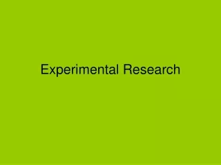 Experimental Research