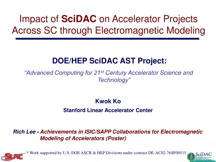impact of scidac on accelerator projects across