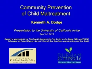 Community Prevention  of Child Maltreatment