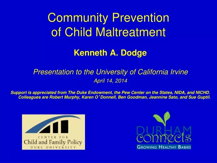 community prevention of child maltreatment