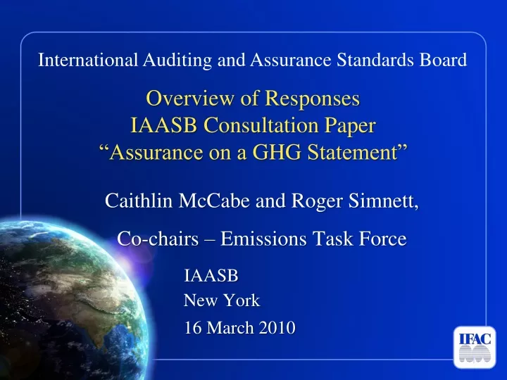 overview of responses iaasb consultation paper