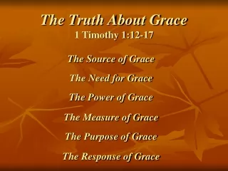 The Truth About Grace 1 Timothy 1:12-17
