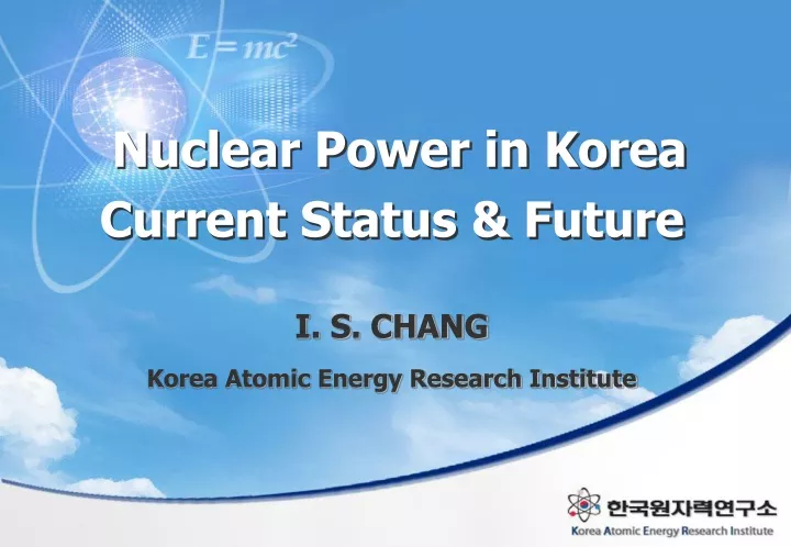 i s chang korea atomic energy research institute