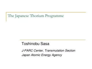 The Japanese Thorium  Programme