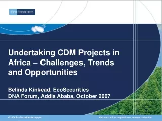 Rules Make CDM in Africa Challenging