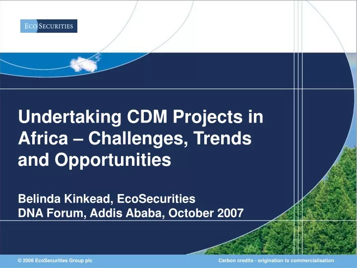 undertaking cdm projects in africa challenges