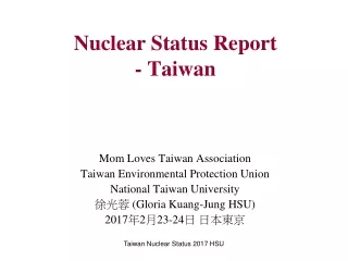 Nuclear Status Report  - Taiwan