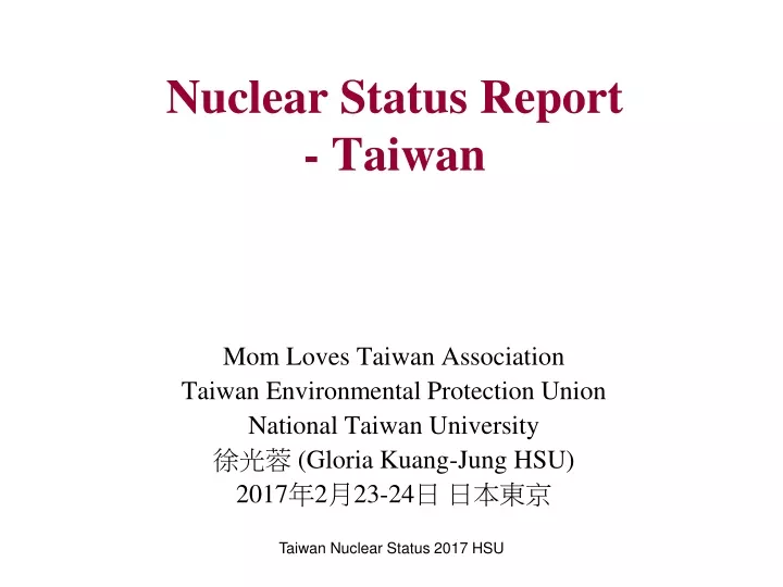nuclear status report taiwan